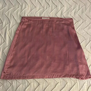 Free People Pink Satin Mini Skirt